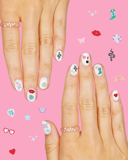 xo, Fetti Party Era Nail Stickers – 544 Concert & Bachelorette Nail Decals, Birthday Manicure Accessories