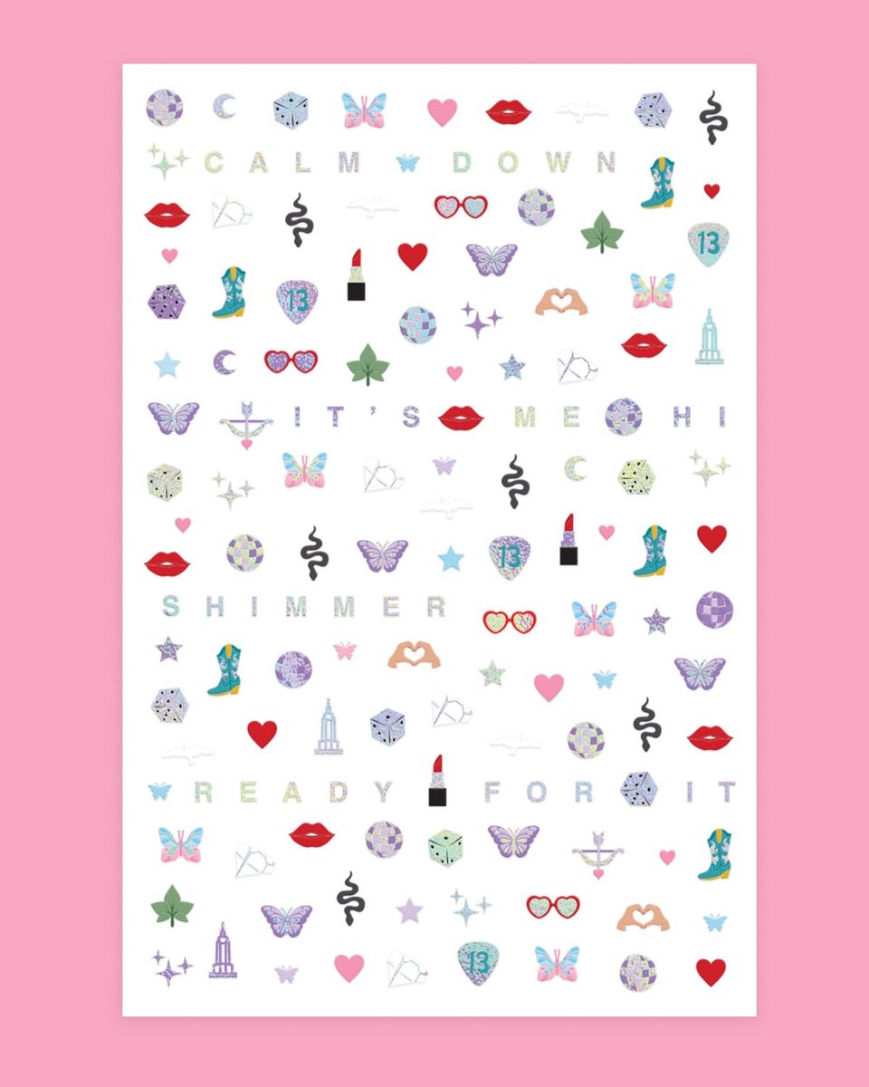 xo, Fetti Party Era Nail Stickers – 544 Concert & Bachelorette Nail Decals, Birthday Manicure Accessories - görsel 9