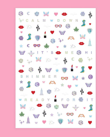 xo, Fetti Party Era Nail Stickers – 544 Concert & Bachelorette Nail Decals, Birthday Manicure Accessories