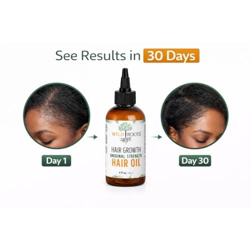 WILD ROOTS Original Strength Hair Growth Oil – Nourishing Formula to Strengthen & Promote Hair Growth – 4oz (118ml) - görsel 10