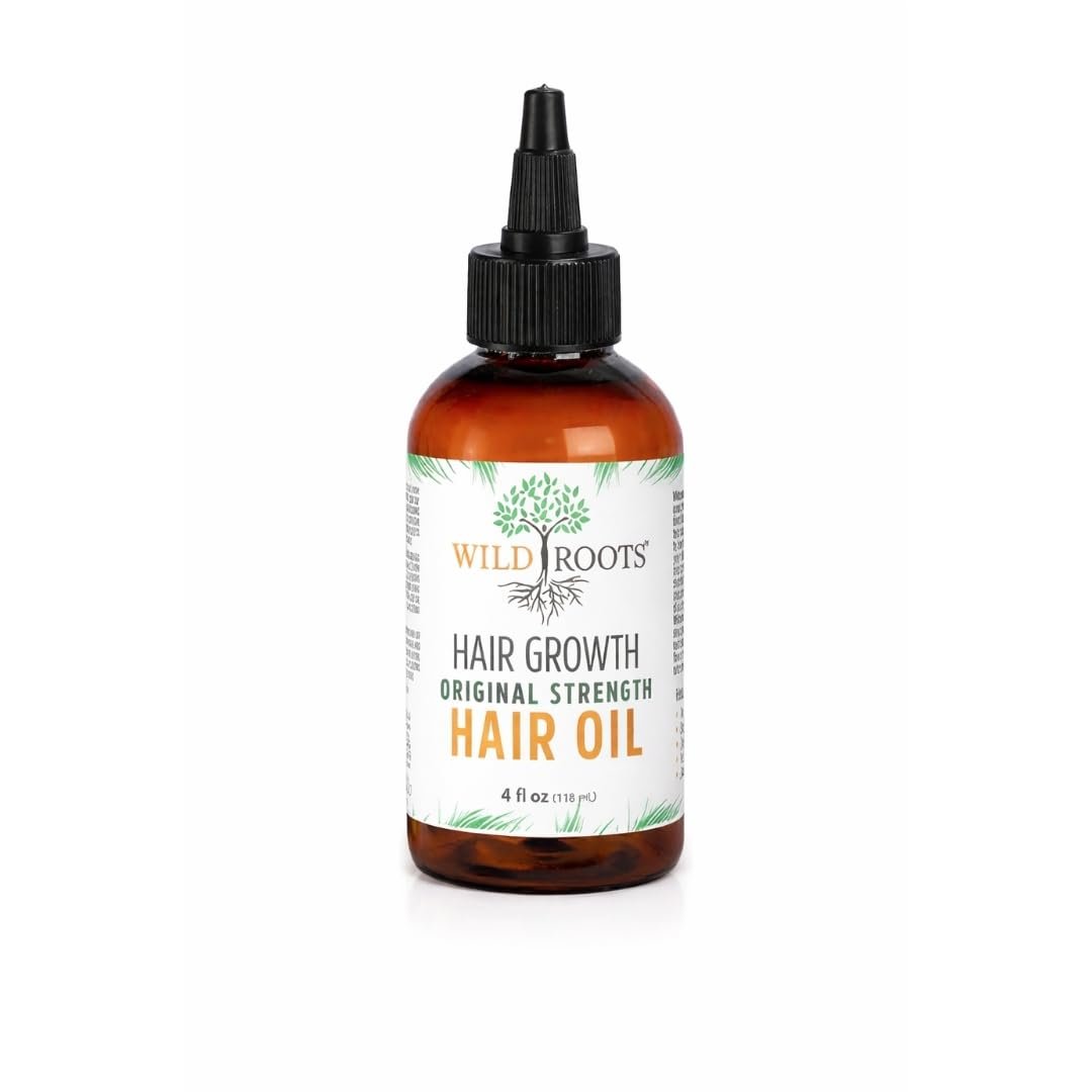 WILD ROOTS Original Strength Hair Growth Oil – Nourishing Formula to Strengthen & Promote Hair Growth – 4oz (118ml) - görsel 1