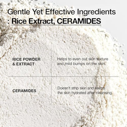 ANUA Rice Enzyme Brightening Cleansing Powder - Gentle Exfoliating Powder-to-Foam Cleanser for Smooth Texture & Clarity, Hydrating Korean Skincare, 1.41 fl.oz Avelisse