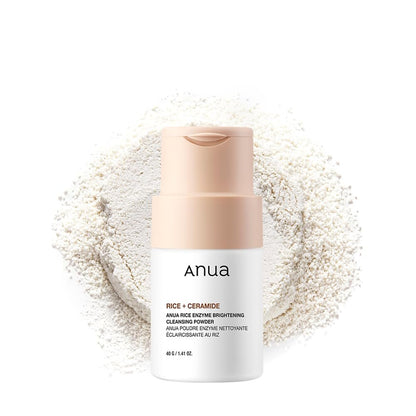 ANUA Rice Enzyme Brightening Cleansing Powder - Gentle Exfoliating Powder-to-Foam Cleanser for Smooth Texture & Clarity, Hydrating Korean Skincare, 1.41 fl.oz Avelisse