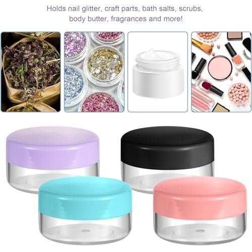 10 Gram 8-Pack Small Plastic Cosmetic Jars - Lip Balm Containers, Sample Jars for Lotions and Powders - görsel 8