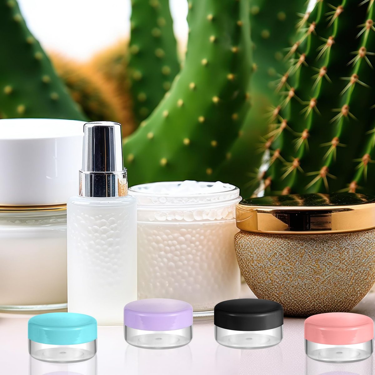 10 Gram 8-Pack Small Plastic Cosmetic Jars - Lip Balm Containers, Sample Jars for Lotions and Powders - görsel 13