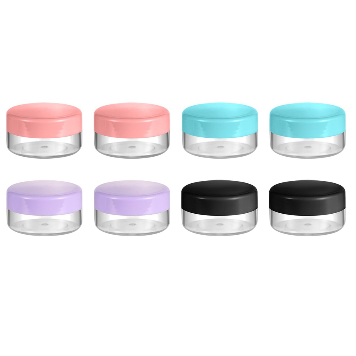 10 Gram 8-Pack Small Plastic Cosmetic Jars - Lip Balm Containers, Sample Jars for Lotions and Powders - görsel 1