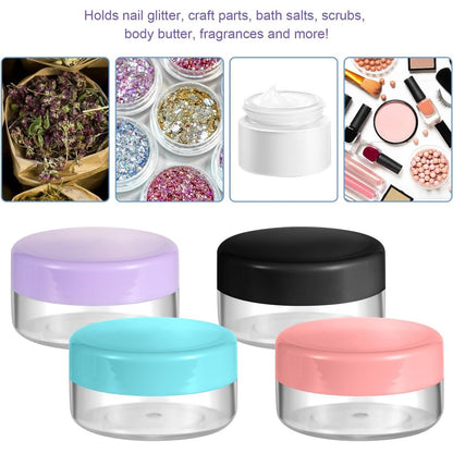 10 Gram 8-Pack Small Plastic Cosmetic Jars - Lip Balm Containers, Sample Jars for Lotions and Powders