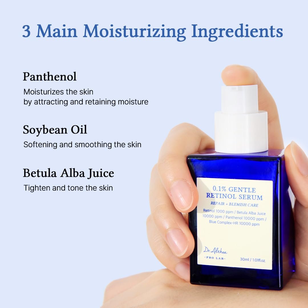 Dr.Althea 0.1% Gentle Retinol Serum – Anti-Aging Korean Vegan Serum for All Skin Types, Reduces Wrinkles & Fine Lines Avelisse