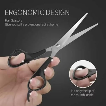 EastyGold Professional Hair Cutting Scissors Kit - Black Shears for Men, Women, and Pets - Trimming & Thinning