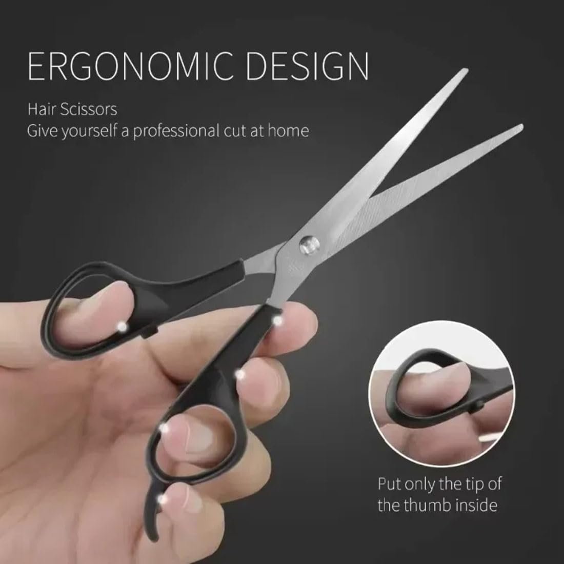 EastyGold Professional Hair Cutting Scissors Kit - Black Shears for Men, Women, and Pets - Trimming & Thinning - görsel 7