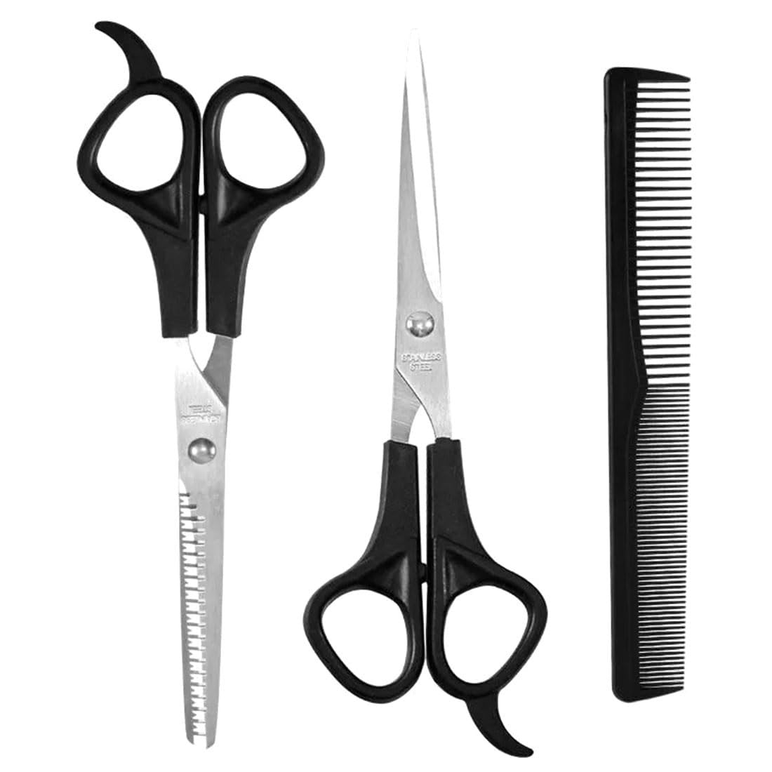 EastyGold Professional Hair Cutting Scissors Kit - Black Shears for Men, Women, and Pets - Trimming & Thinning - görsel 15