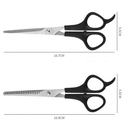 EastyGold Professional Hair Cutting Scissors Kit - Black Shears for Men, Women, and Pets - Trimming & Thinning