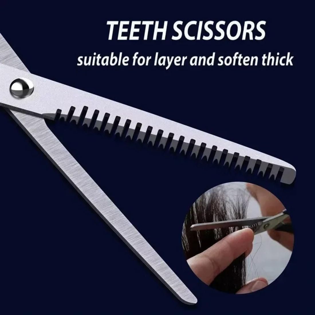EastyGold Professional Hair Cutting Scissors Kit - Black Shears for Men, Women, and Pets - Trimming & Thinning - görsel 13