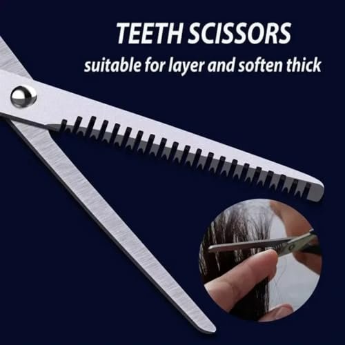EastyGold Professional Hair Cutting Scissors Kit - Black Shears for Men, Women, and Pets - Trimming & Thinning - görsel 14