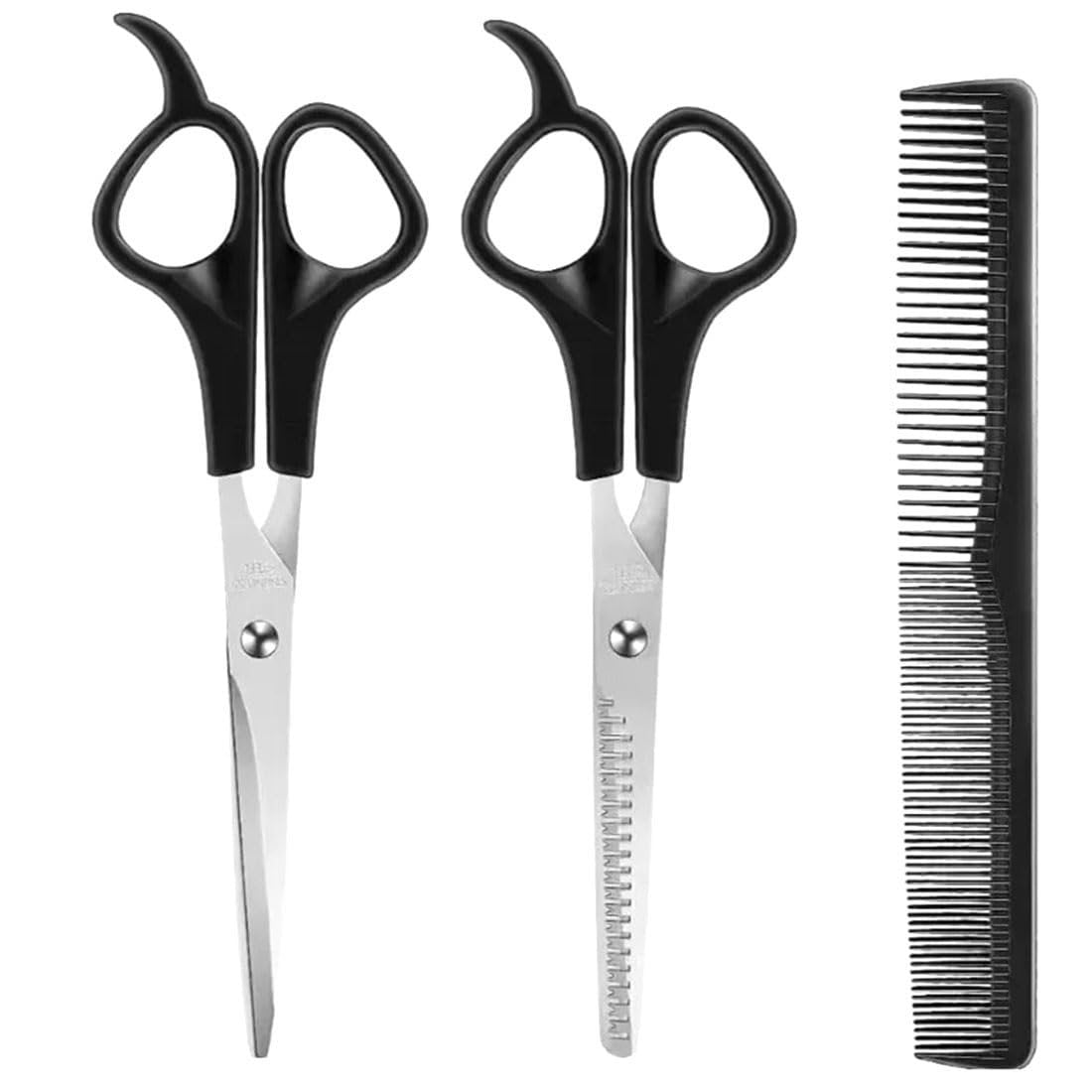 EastyGold Professional Hair Cutting Scissors Kit - Black Shears for Men, Women, and Pets - Trimming & Thinning - görsel 1