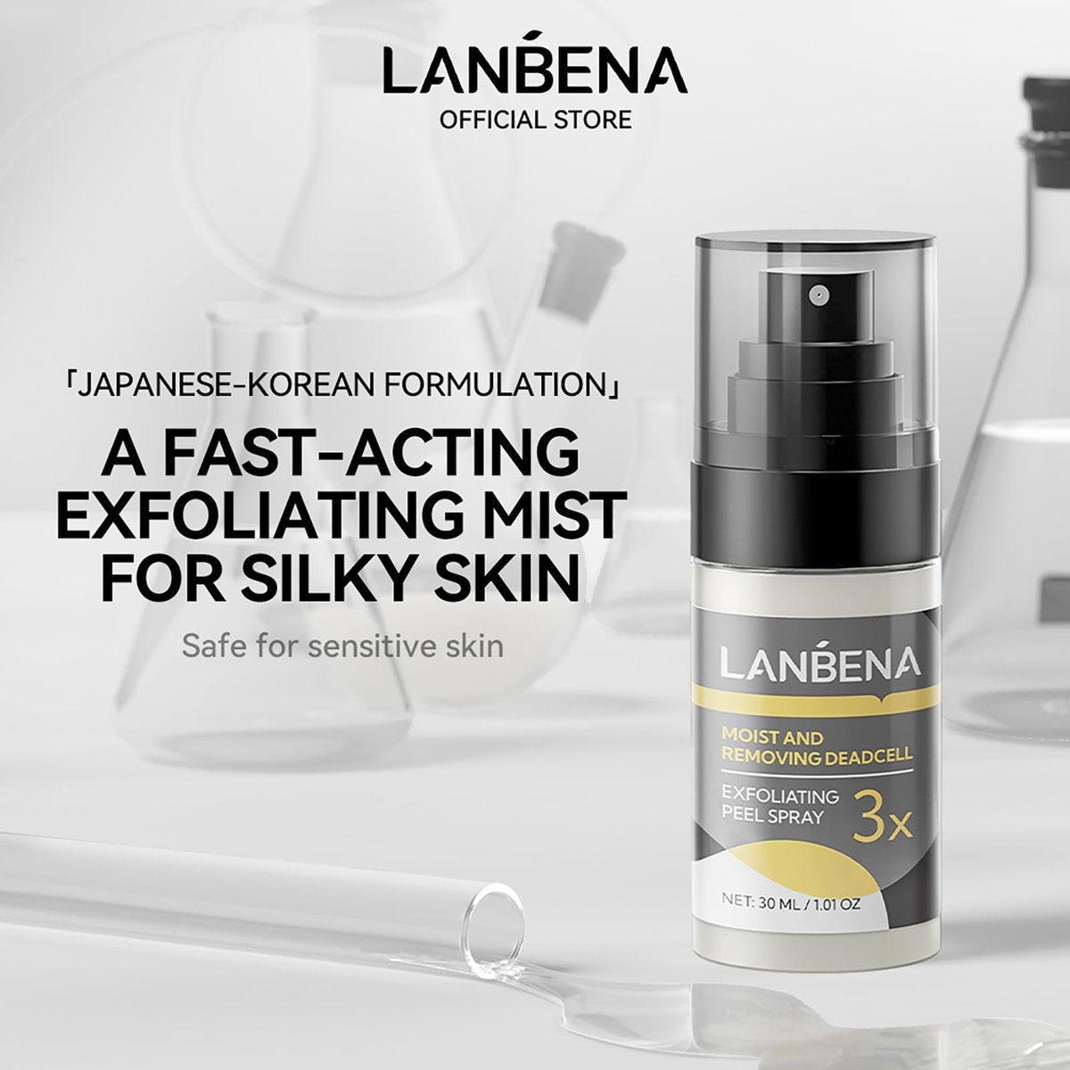 LANBENA Body and Face Exfoliating Spray 30ml - Dead Skin Remover with 7 Plant Extracts & Korean Patent Ingredient - görsel 17