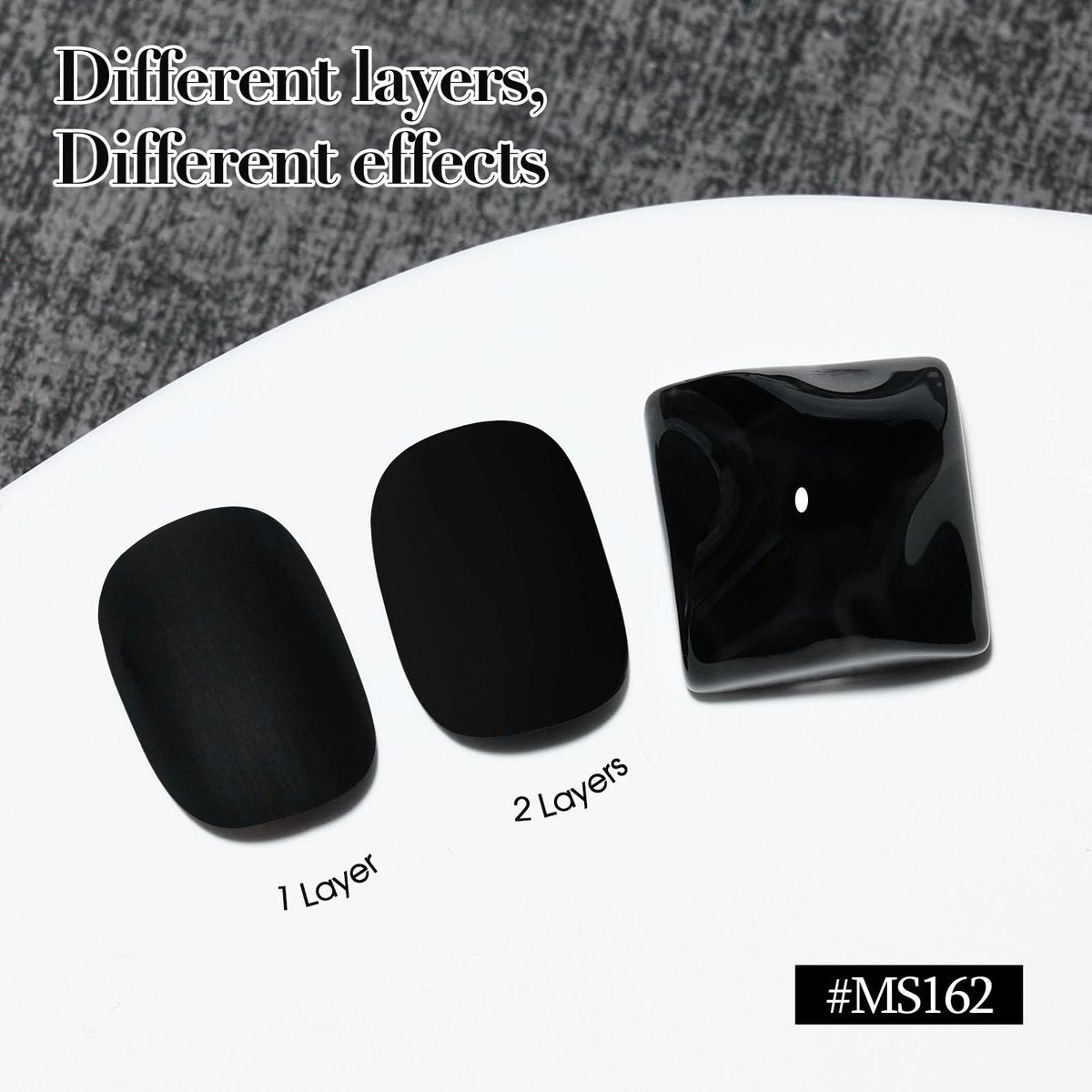 COSMOO Matte Black Nail Polish - Quick Dry Air Dry Lacquer, Velvet Mist Finish, 0.41 fl oz - görsel 9