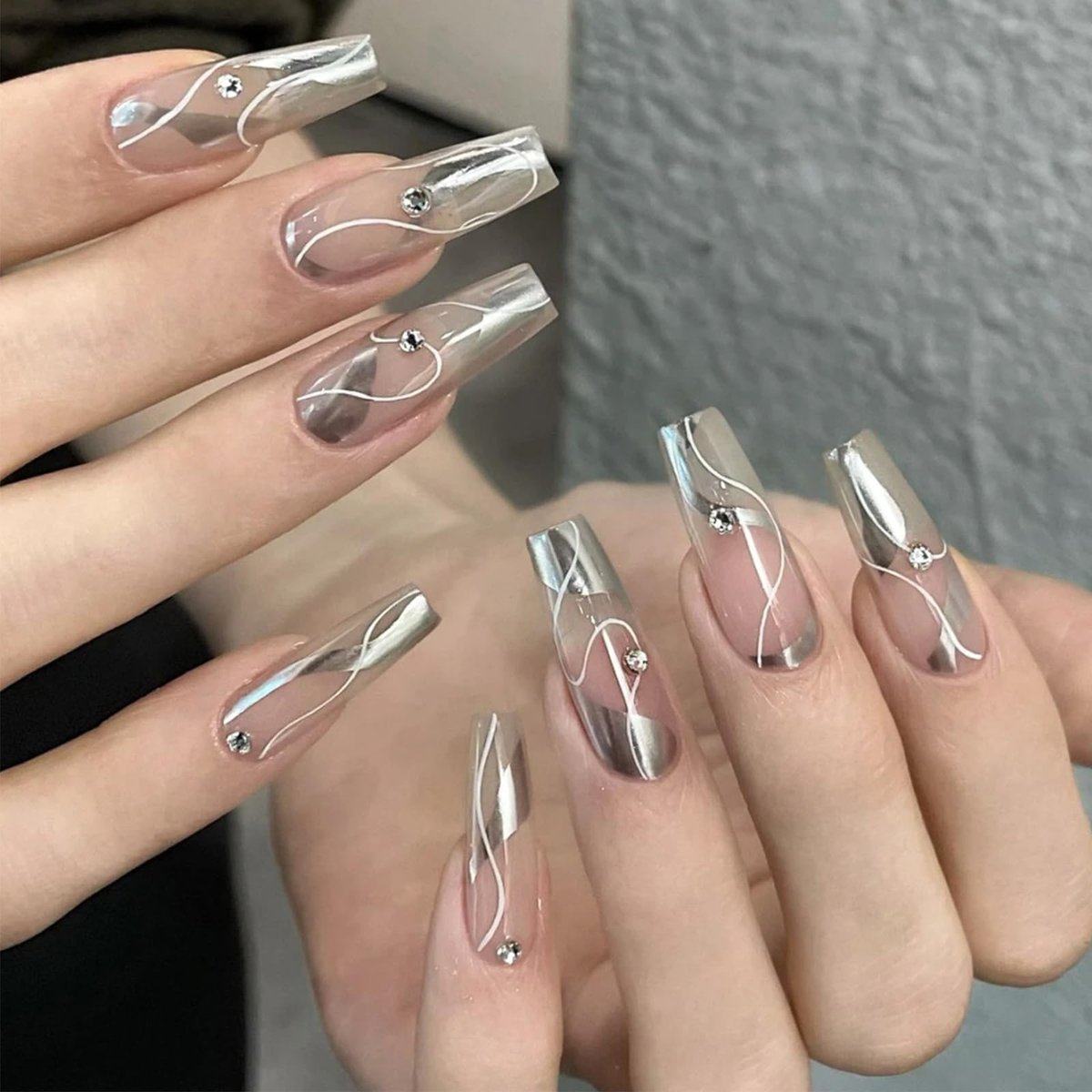 Wimocacy Metallic Gel Nail Polish – Silver Chrome, 0.25 Fl Oz – 3D Metal Glossy Mirror Effect for Salon & Home DIY - görsel 11