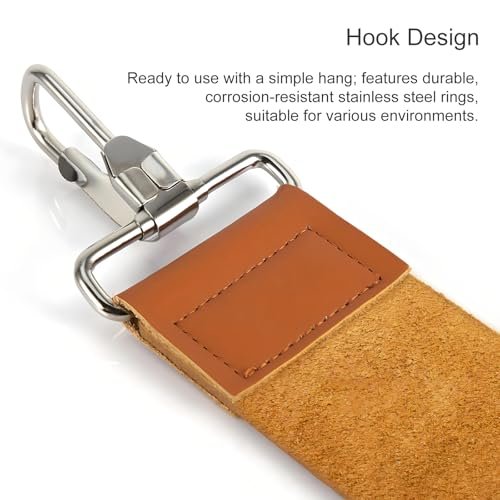 Jaasuee Straight Razor Strop – Premium Leather Sharpening Strap for Barber Use, Brown (J5036) Avelisse