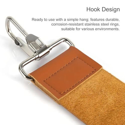 Jaasuee Straight Razor Strop – Premium Leather Sharpening Strap for Barber Use, Brown (J5036) Avelisse