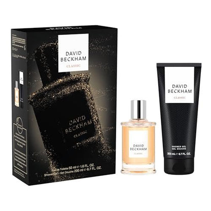 David Beckham Classic Eau de Toilette + Shower Gel Gift Set for Men – Notes of Grapefruit, Cashmere Wood, Musk – Long-Lasting Everyday Fragrance