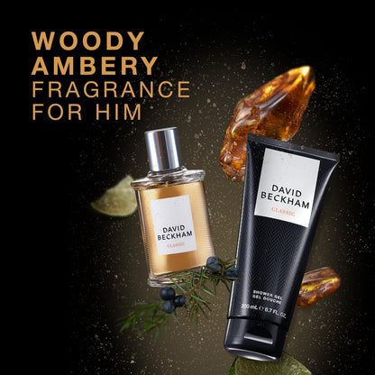 David Beckham Classic Eau de Toilette + Shower Gel Gift Set for Men – Notes of Grapefruit, Cashmere Wood, Musk – Long-Lasting Everyday Fragrance
