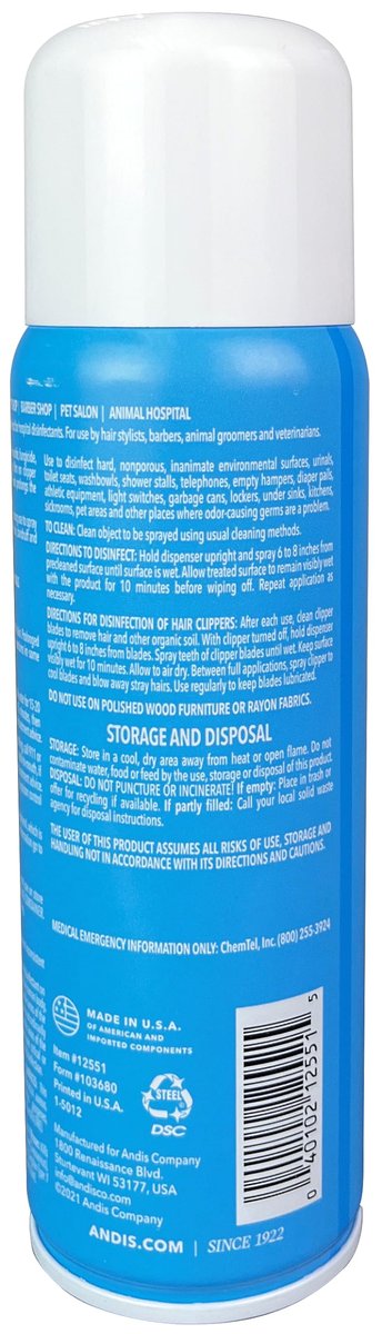 Andis Cool Care Plus 5-in-1 Clipper Blade Spray – 6 oz Professional Grooming Tool with Easy Cleaning, Cooling, Disinfecting, Lubricating & Rust Prevention for All Hair Types (Blue)