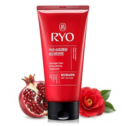 RYO Damage Care & Nourishing Treatment with Korean Ginseng & Caffeine - Deep Conditioning Hair Mask for Repair, Moisturizing, and Anti-Loss Care, Strengthening Hair Roots, 10 Fl Oz Avelisse