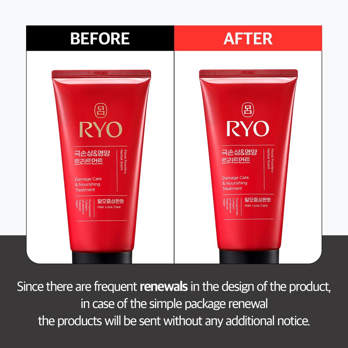 RYO Damage Care & Nourishing Treatment with Korean Ginseng & Caffeine - Deep Conditioning Hair Mask for Repair, Moisturizing, and Anti-Loss Care, Strengthening Hair Roots, 10 Fl Oz Avelisse