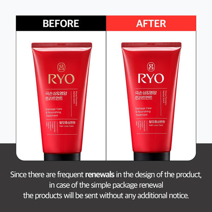 RYO Damage Care & Nourishing Treatment with Korean Ginseng & Caffeine - Deep Conditioning Hair Mask for Repair, Moisturizing, and Anti-Loss Care, Strengthening Hair Roots, 10 Fl Oz Avelisse