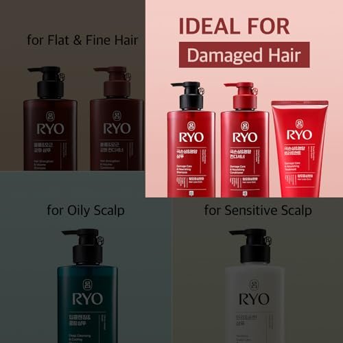 RYO Damage Care & Nourishing Treatment with Korean Ginseng & Caffeine - Deep Conditioning Hair Mask for Repair, Moisturizing, and Anti-Loss Care, Strengthening Hair Roots, 10 Fl Oz Avelisse