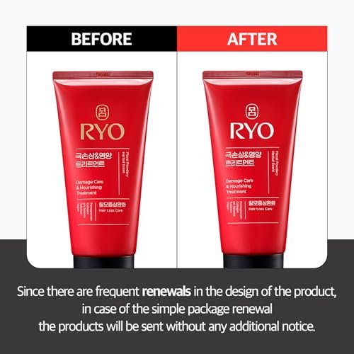 RYO Damage Care & Nourishing Treatment with Korean Ginseng & Caffeine - Deep Conditioning Hair Mask for Repair, Moisturizing, and Anti-Loss Care, Strengthening Hair Roots, 10 Fl Oz Avelisse