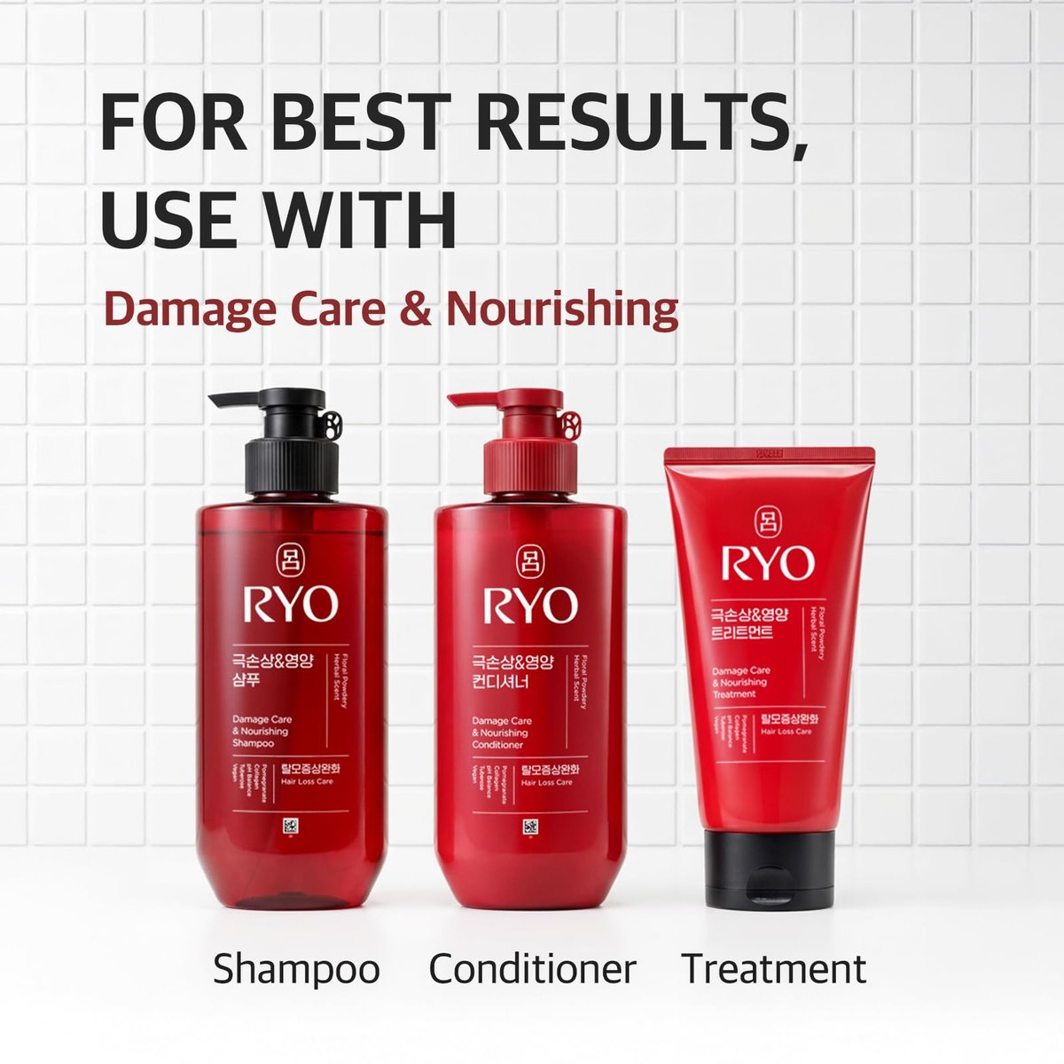 RYO Damage Care & Nourishing Treatment with Korean Ginseng & Caffeine - Deep Conditioning Hair Mask for Repair, Moisturizing, and Anti-Loss Care, Strengthening Hair Roots, 10 Fl Oz Avelisse