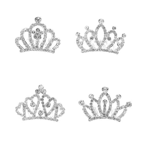 JINYEAH 4-Piece Silver Crown Hair Clip Set - Blingbling Tiara Hair Clips for Women Girls - görsel 2