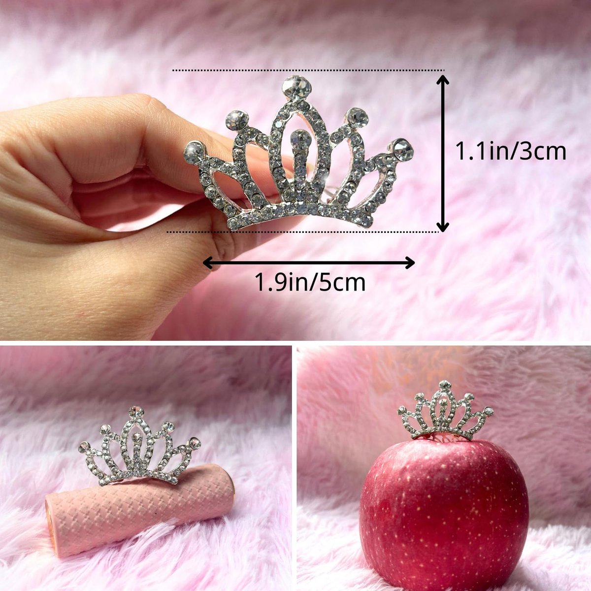 JINYEAH 4-Piece Silver Crown Hair Clip Set - Blingbling Tiara Hair Clips for Women Girls - görsel 15