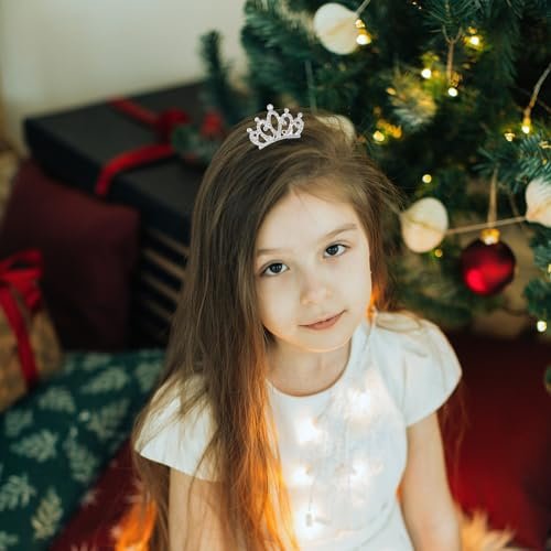 JINYEAH 4-Piece Silver Crown Hair Clip Set - Blingbling Tiara Hair Clips for Women Girls - görsel 8