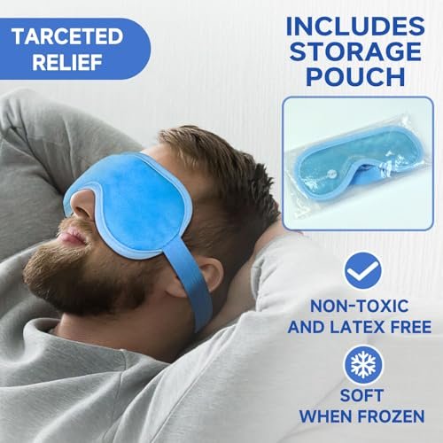 AiricePac Cold Eye Mask Cooling Eye Mask for Dry Eyes, Gel Eye Mask Eye Ice Pack Reusable Cold Eye Compress for Dark Circles, Migraines, Eye Surgery, Skin Care 2 Pack - görsel 10