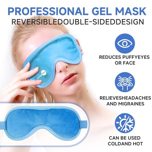 AiricePac Cold Eye Mask Cooling Eye Mask for Dry Eyes, Gel Eye Mask Eye Ice Pack Reusable Cold Eye Compress for Dark Circles, Migraines, Eye Surgery, Skin Care 2 Pack - görsel 8