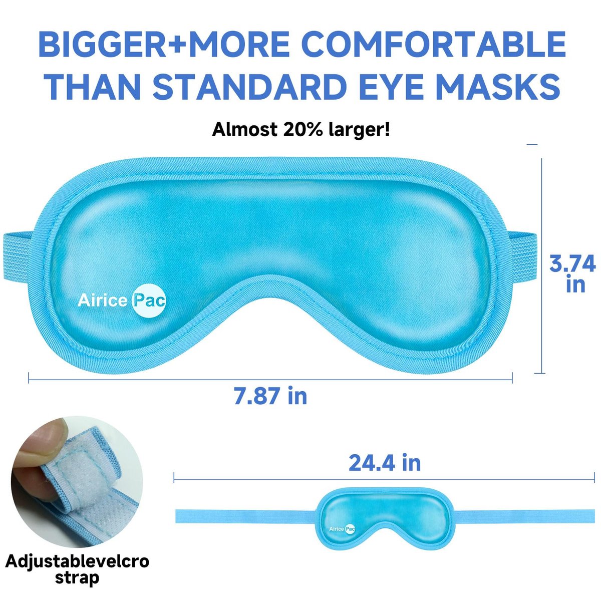 AiricePac Cold Eye Mask Cooling Eye Mask for Dry Eyes, Gel Eye Mask Eye Ice Pack Reusable Cold Eye Compress for Dark Circles, Migraines, Eye Surgery, Skin Care 2 Pack - görsel 13