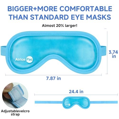 AiricePac Cooling Ice Face Mask & Gel Eye Mask for Puffy Eyes, Migraine Relief, Eye Surgery Recovery, Dark Circles, Headaches – Reusable Plush Mask Set (Eye & Face, 2 Pack) - görsel 11