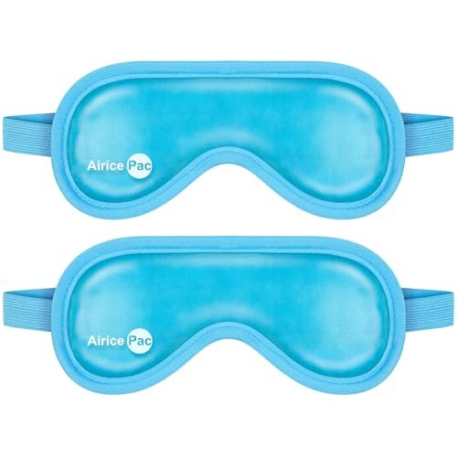 AiricePac Cold Eye Mask Cooling Eye Mask for Dry Eyes, Gel Eye Mask Eye Ice Pack Reusable Cold Eye Compress for Dark Circles, Migraines, Eye Surgery, Skin Care 2 Pack - görsel 2