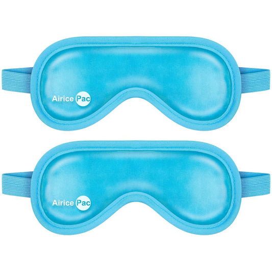 AiricePac Cold Eye Mask Cooling Eye Mask for Dry Eyes, Gel Eye Mask Eye Ice Pack Reusable Cold Eye Compress for Dark Circles, Migraines, Eye Surgery, Skin Care 2 Pack