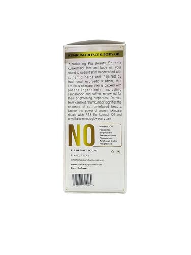 Pia Beauty Squad Kumkumadi Tailam Ayurvedic Face Oil – Dark Spots Treatment, Pigmentation & Dry Skin Remedy – Saffron Infused Facial Oil – 30ml - görsel 15