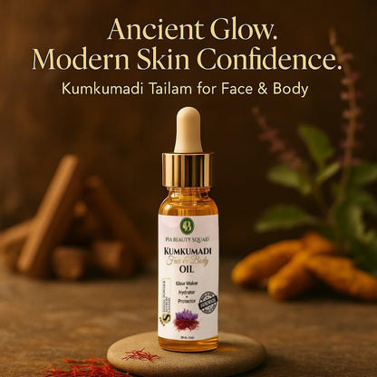 Pia Beauty Squad Kumkumadi Tailam Ayurvedic Face Oil – Dark Spots Treatment, Pigmentation & Dry Skin Remedy – Saffron Infused Facial Oil – 30ml