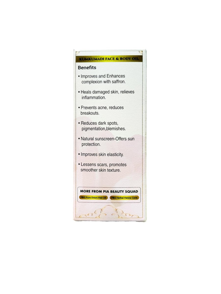 Pia Beauty Squad Kumkumadi Tailam Ayurvedic Face Oil – Dark Spots Treatment, Pigmentation & Dry Skin Remedy – Saffron Infused Facial Oil – 30ml - görsel 16