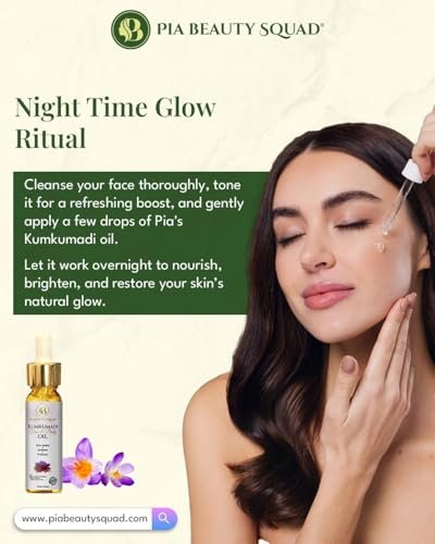 Pia Beauty Squad Kumkumadi Tailam Ayurvedic Face Oil – Dark Spots Treatment, Pigmentation & Dry Skin Remedy – Saffron Infused Facial Oil – 30ml - görsel 11