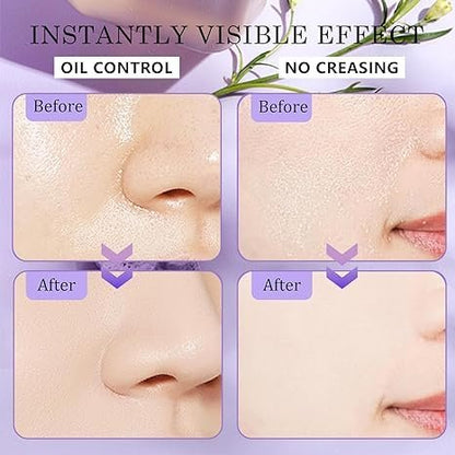 DEERELF Jelly Pressed Setting Powder - Oil Control Face Powder, Clear Matte Finish, Long-Lasting & Waterproof (Purple) Avelisse