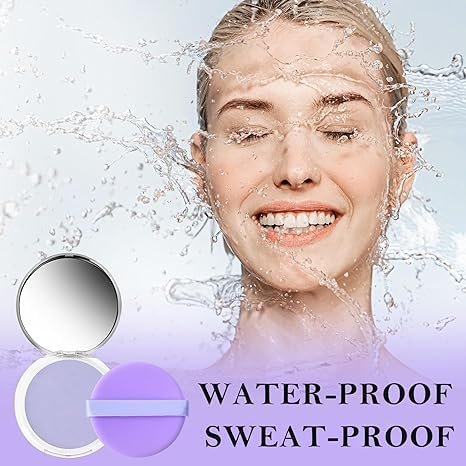 DEERELF Jelly Pressed Setting Powder - Oil Control Face Powder, Clear Matte Finish, Long-Lasting & Waterproof (Purple) Avelisse