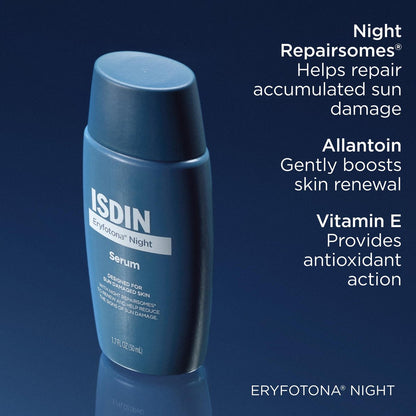 ISDIN Eryfotona Night Ultra-Fluid Night Serum – Repair Sun-Damaged Skin with Night Repairsomes & Vitamin E, 50ml Avelisse