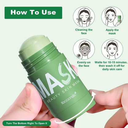 Green Tea Deep Cleanse Mask Stick 2-Pack - Blackhead Remover & Poreless Purifying Face Mask for Oil Control, Moisturizing - for Women and Men Avelisse